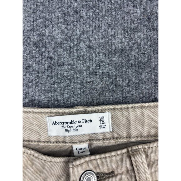 Abercrombie & Fitch Taper Jeans Womens 30 10S Beige High Rise Curve Love - Picture 2 of 8
